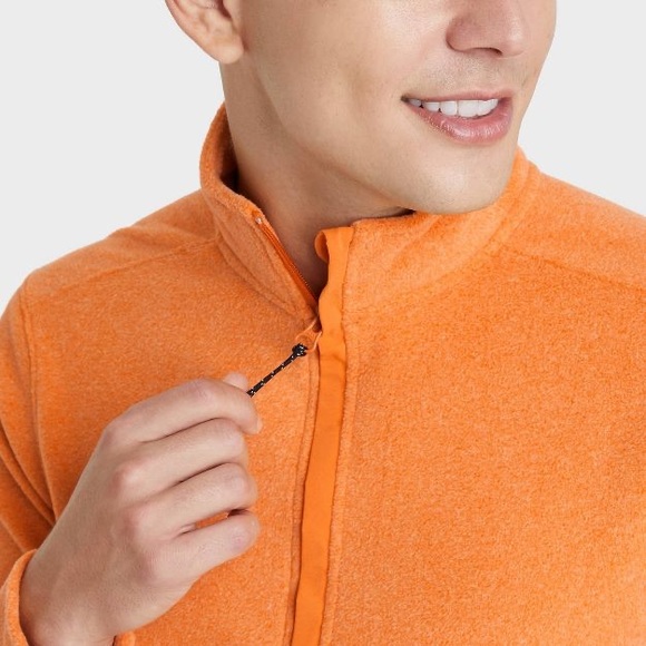 All in Motion™ Men's Microfleece Pullover Sweatshirt - Orange - Picture 3 of 4